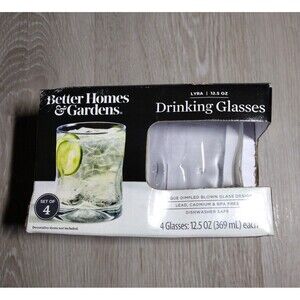 Set of 3 - 12.5oz Drinking Glasses - Dimpled Blown Glass Design - Better Homes&G
